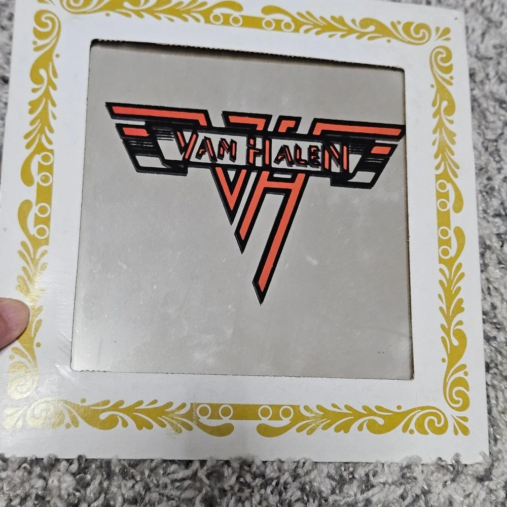 Vintage 80s Carnival Prize 6x6 Van Halen Mirror Red Logo Rock Band Wall Decor